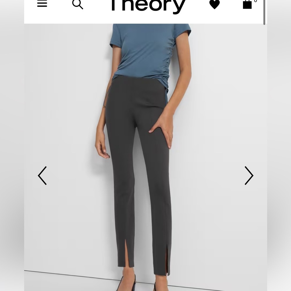 Theory Slit Legging in Scuba Black size P
